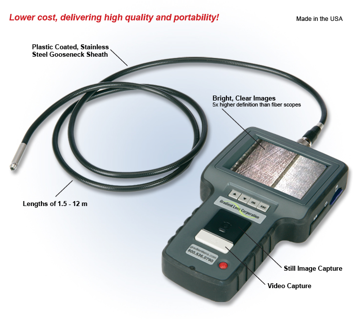 Optimax Hawkeye Classic Video Screen Portable Flexible Borescope Overview