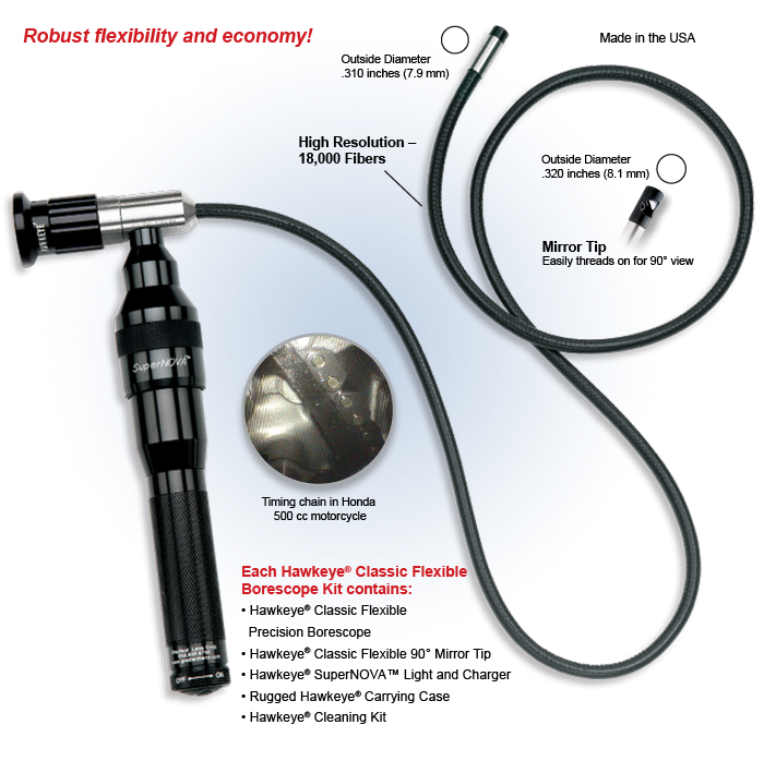 Optimaqx Hawkeye Classic Flexible Borescope Industrial Endoscope Overview